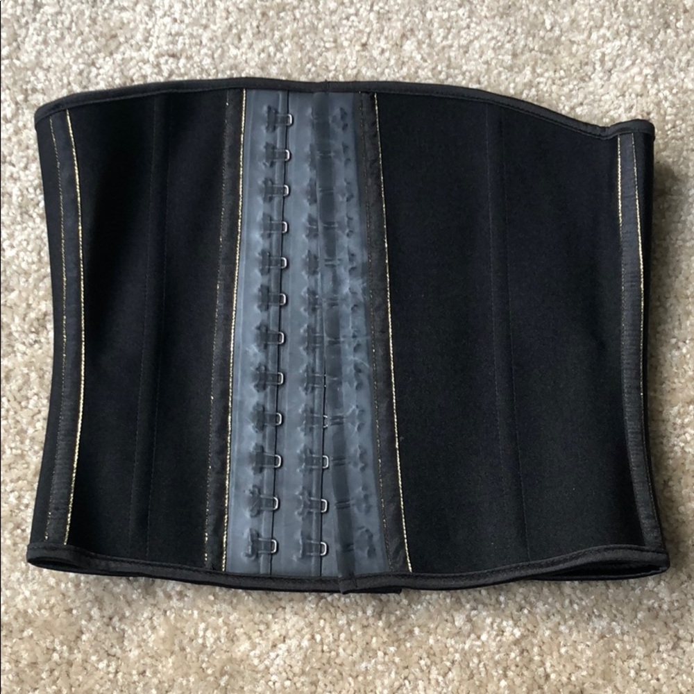 Black with gold corset